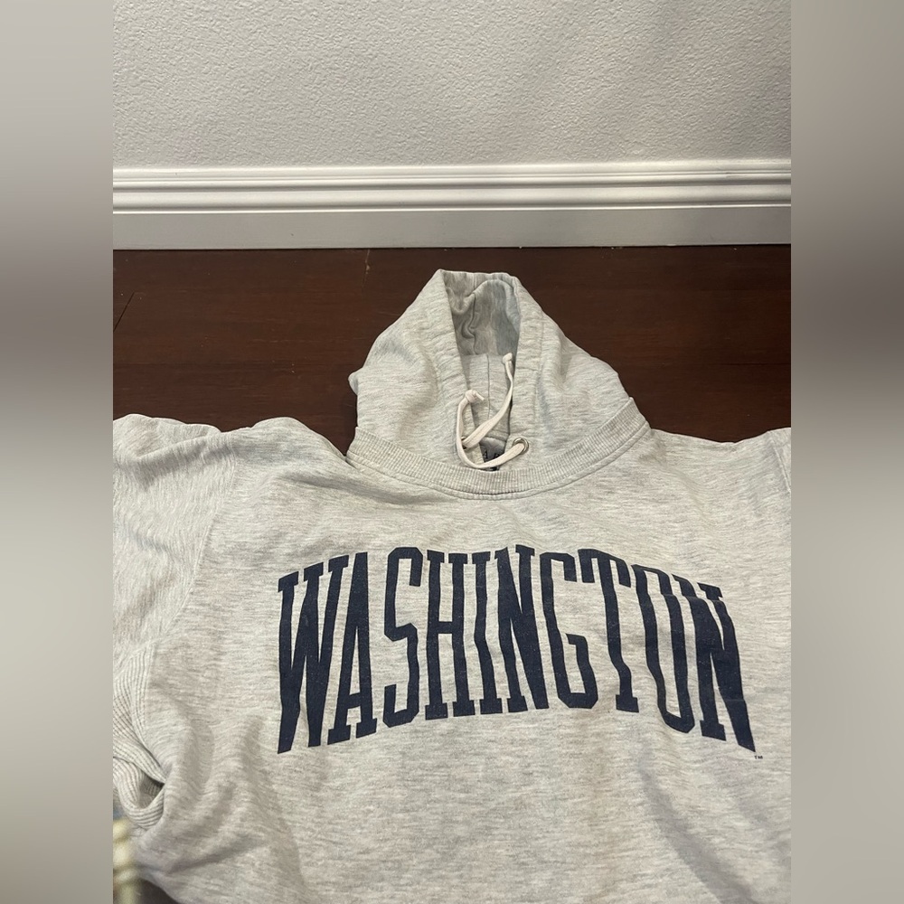 guc vintage retro Gray university of Washington Hoodie medium